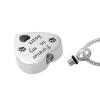 SHEIL Pet Remains Jewelry Engraved Dog Paw Print Forever in My Heart Stainless Steel Cremation Pendant Neckalce for Ashes view 2