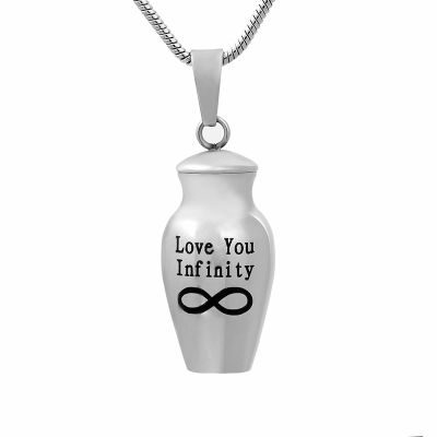 SHEIL Love You Infinity Cremation Locket That Hold Ashes for Human/Pet Stainless Steel Mini Memorial Urn Necklace Casket