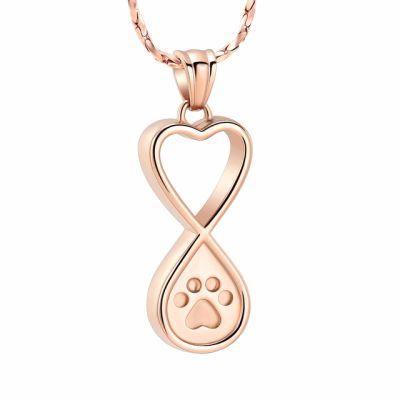 SHEIL Pet Memorial Pendant Stainless Steel Infinity Heart Cremation Jewelry for Ashes of Dog/Cat - Memorial Ash Keepsake