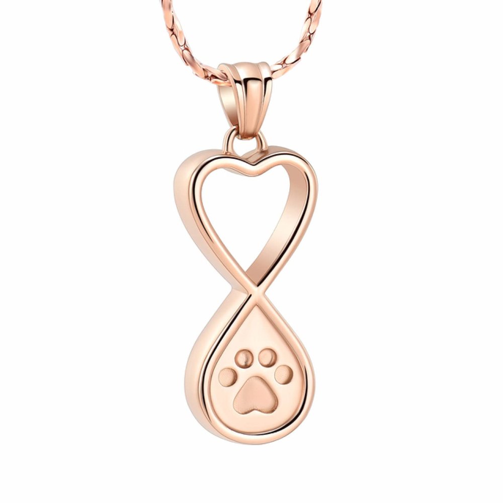SHEIL Pet Memorial Pendant Stainless Steel Infinity Heart Cremation Jewelry for Ashes of Dog/Cat - Memorial Ash Keepsake