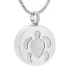 SHEIL Etching SeaTurtles&Round Shape Stainless Steel Cremation Jewelry Pendants Hold Pet Funeral Ashes Keepsake Urn Necklace view 1