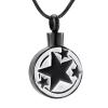 SHEIL Star & Round Shape Stainless Steel Cremation Locket Jewelry Hold Pet/Human Casket Ashes Memorial Urn Necklace Pendant view 1