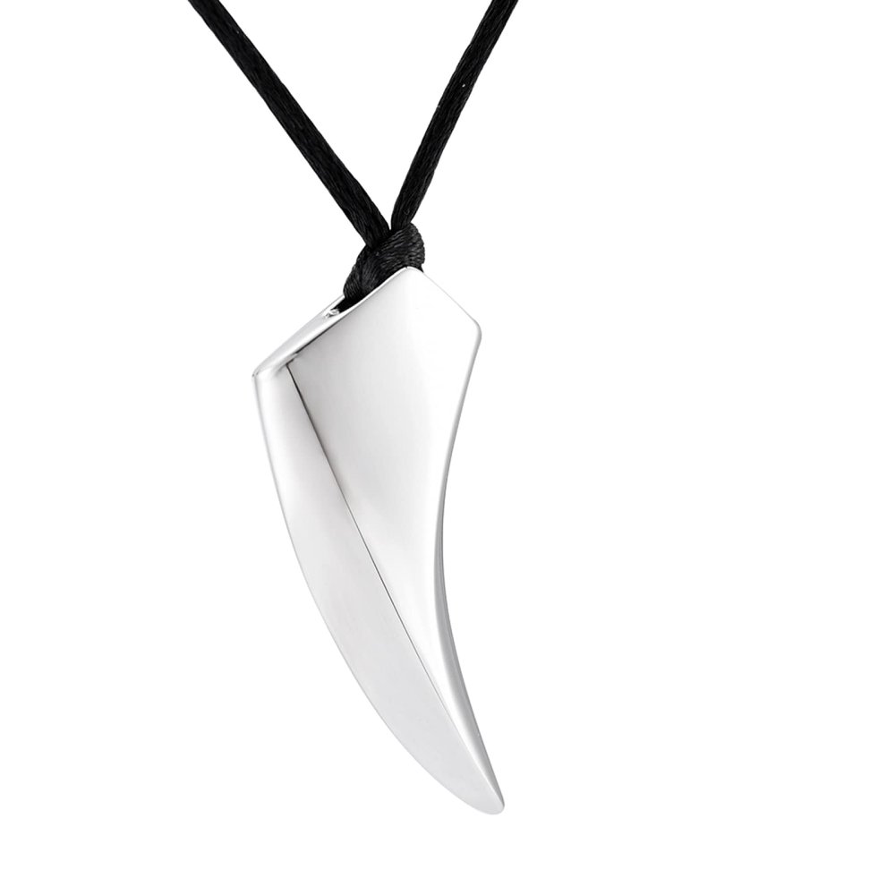 SHEIL High Polsihed Ivory Stainless Steel Funeral Jewelry Loss of Pet Cremation Urn Jewelry Ashes Holder Necklace - Engravable