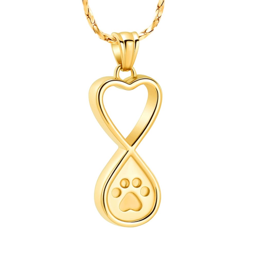 SHEIL Pet Memorial Pendant Stainless Steel Infinity Heart Cremation Jewelry for Ashes of Dog/Cat - Memorial Ash Keepsake