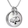 SHEIL Sleeping Dog Cremation Necklace Round Shape Stainless Steel Pet Memorial Urn Pendant Funeral Keepsake Jewelry for Ashes view 1