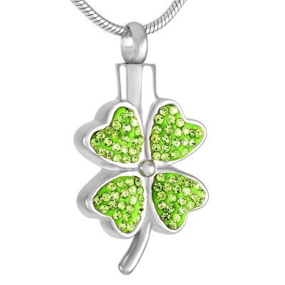SHEIL Lucky Four Leaf Clover Urn Necklace for Ashes Stainless Steel Cremation Jewelry Necklace - Memorial Ash Keepsake