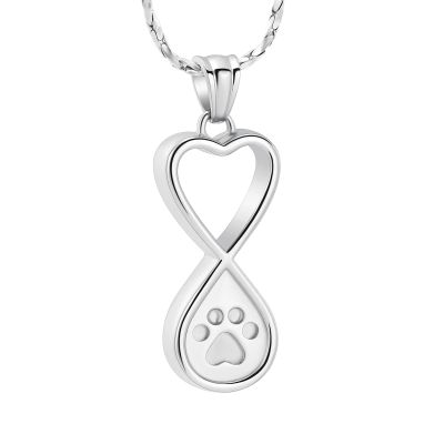 SHEIL Pet Memorial Pendant Stainless Steel Infinity Heart Cremation Jewelry for Ashes of Dog/Cat - Memorial Ash Keepsake