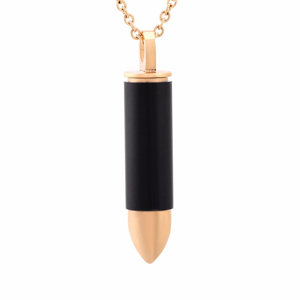 SHEIL Free Custom Engraving Paw Print & Bullet Urn Necklace for Pet Ashes Memorial Urn Pendant Cremation Keepsake Jewelry