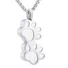SHEIL Double Dog Paw Stainless Steel Cremation Memorial Jewelry Loss of Pet Keepsake Urn Necklace for Ashes view 1