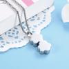 SHEIL Double Dog Paw Stainless Steel Cremation Memorial Jewelry Loss of Pet Keepsake Urn Necklace for Ashes view 2