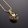 SHEIL Star & Round Shape Stainless Steel Cremation Locket Jewelry Hold Pet/Human Casket Ashes Memorial Urn Necklace Pendant view 3