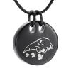 SHEIL Sleeping Dog Cremation Necklace Round Shape Stainless Steel Pet Memorial Urn Pendant Funeral Keepsake Jewelry for Ashes view 1