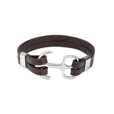SHEIL Anchor Cremation Bracelet for Ashes Leather Urn Bangle for Loved Ones Ashes Holder Keepsake Cremation Jewelry,20cm