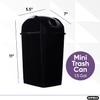 Superio Mini Desktop Trash Can with Swing Top Lid Portable Plastic Garbage Can for Countertop, Desktop, Make up Vanity, Bathroom, Car, Under Sink, Dorm Compact Waste Bin 5 L 1.25 Gal (2, Black) view 2