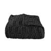 HiEnd Accents Chess Knit Throw, 50x60 inch, Black Solid Color, Modern Farmhouse Rustic Style Soft Cozy Warm Luxury Blanket view 1