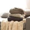 HiEnd Accents Chess Knit Throw, 50x60 inch, Black Solid Color, Modern Farmhouse Rustic Style Soft Cozy Warm Luxury Blanket view 2