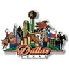 Dallas, Texas City Magnet by Classic Magnets, 3D Rubber Vintage-Style Collectible Souvenirs and Gifts Made in the USA, 4.4" x 3.2" view 1