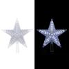 Alpine Corporation 8" H Flashing 5-Point Star Tree Topper with 31 Cool White LED Lights, Christmas Decoration view 2