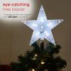 Alpine Corporation 8" H Flashing 5-Point Star Tree Topper with 31 Cool White LED Lights, Christmas Decoration view 3