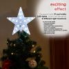 Alpine Corporation 8" H Flashing 5-Point Star Tree Topper with 31 Cool White LED Lights, Christmas Decoration view 4