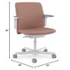 Humanscale Path Home Office Task Chair, Adjustable Duron Arms, Light Gray Frame, and Terracotta Formsense Eco Knit Fabric with Hard Floor Casters view 3