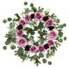24" Purple Rose Wreath view 1