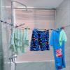 2 Pack Portable Clothesline with 12 Clothespins, Windproof Travel Clothesline Stretchy Retractable Elastic Laundry Clothes Line for Backyard, Vacation Hotel, Balcony Clothes Drying Line view 2