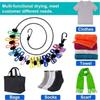 2 Pack Portable Clothesline with 12 Clothespins, Windproof Travel Clothesline Stretchy Retractable Elastic Laundry Clothes Line for Backyard, Vacation Hotel, Balcony Clothes Drying Line view 4