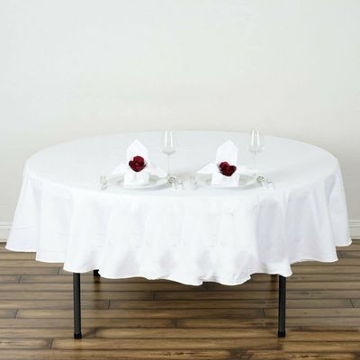 1 Pcs 70" White 100% Cotton Round Tablecloth Catering Home Dinner Linens