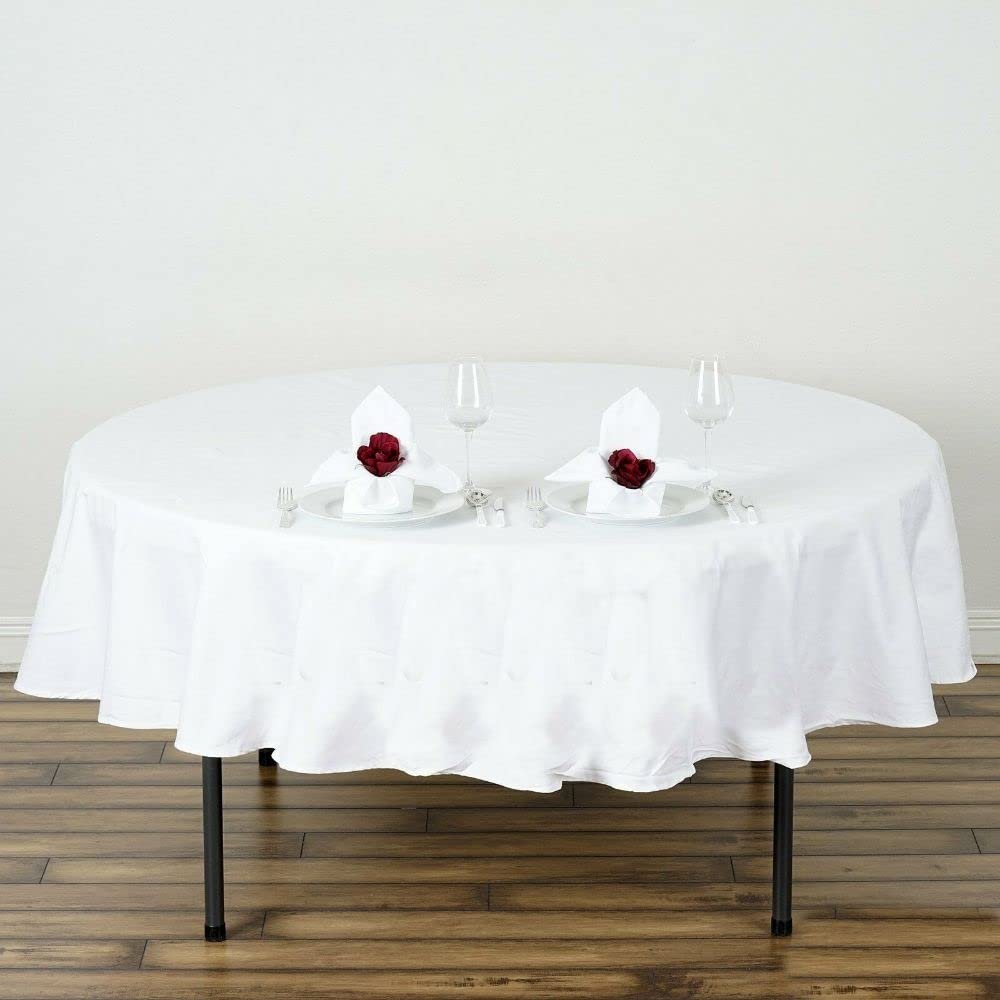 1 Pcs 70" White 100% Cotton Round Tablecloth Catering Home Dinner Linens