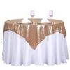 1 Pcs 54x54 Gold Sequin Square Tablecloth Sparkly Light Gray Party Catering Linens view 1