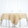1 Pcs Natural Burlap 90x90 Table Overlay Rustic Wedding Party Catering Decoration view 4