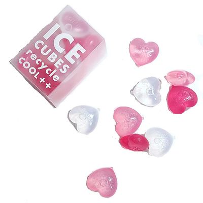 4CM Love Ice Maker Pink Heart-shaped Ice Cube Molds Lattice Valentine's Day Surprise Gift 15 Pieces Per Box (pink (15 pieces))
