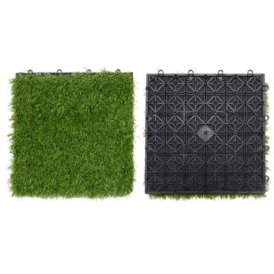 Artificial Grass Turf Tile Artificial Interlocking Lawn Tiles, All-Weather Indoor and Outdoor Splicing Floor, Suitable for Bathroom/Football Field/Kindergarten (Size : 18pcs)