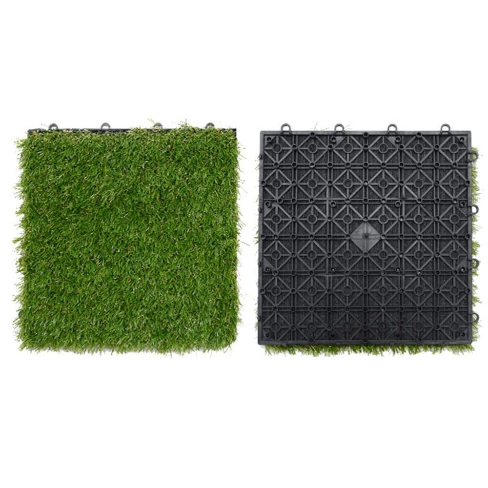 Artificial Grass Turf Tile Artificial Interlocking Lawn Tiles, All-Weather Indoor and Outdoor Splicing Floor, Suitable for Bathroom/Football Field/Kindergarten (Size : 18pcs)