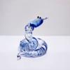 DECRZPB Handmade Crystal Glass Blue Snake Coloured Glaze Figurine Animal Blown Glass Living Room Paperweights Birthday Gift Table Ornaments Home Decor view 2