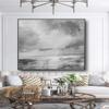 100% Handmade Gray abstract simple White landscape artwork modern oil painting for office living room as a gift 72" x 72" view 1