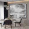 100% Handmade Gray abstract simple White landscape artwork modern oil painting for office living room as a gift 72" x 72" view 2