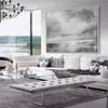 100% Handmade Gray abstract simple White landscape artwork modern oil painting for office living room as a gift 72" x 72" view 3