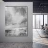 100% Handmade Gray abstract simple White landscape artwork modern oil painting for office living room as a gift 72" x 72" view 4