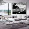 100% Handmade Gray abstract simple White landscape artwork modern oil painting for office living room as a gift 40" x 40" view 3
