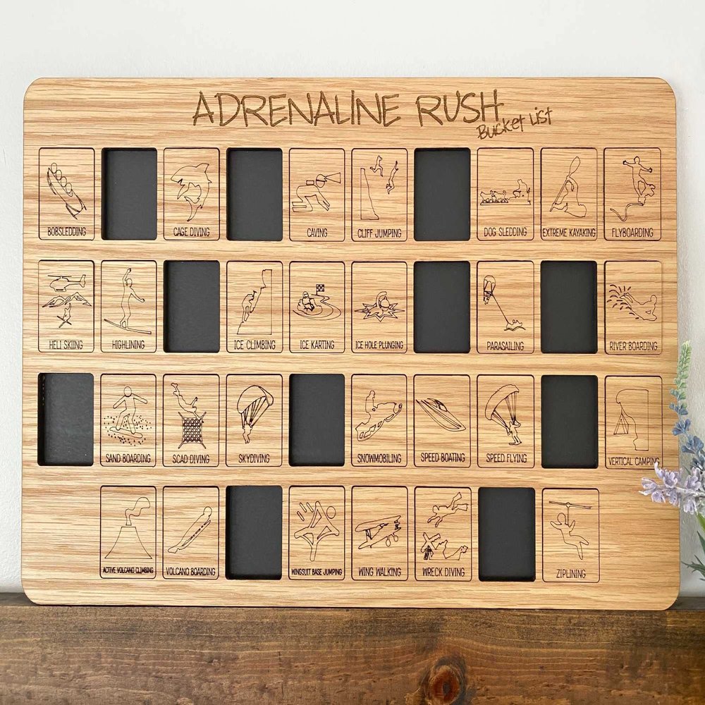 Adrenaline Rush Bucket List | Thrill Seekers Checklist | Young Adult Gift (White Oak)