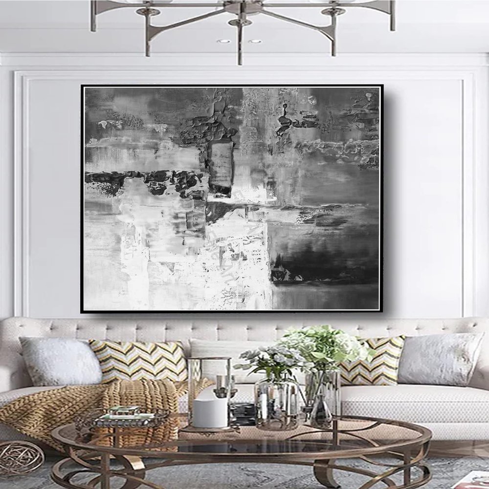 100% Hand Painted Modern Abstract Oil Painting Heavily Texture On Canvas Wall Art Picture Living Room Bedroom Decor Frameless 60" x 60"