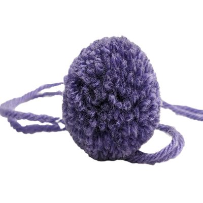 Set of 10 Yarn Pompoms Small 1.5 inch Pom Poms with Tails for Earrings and Crafts (Lavender)