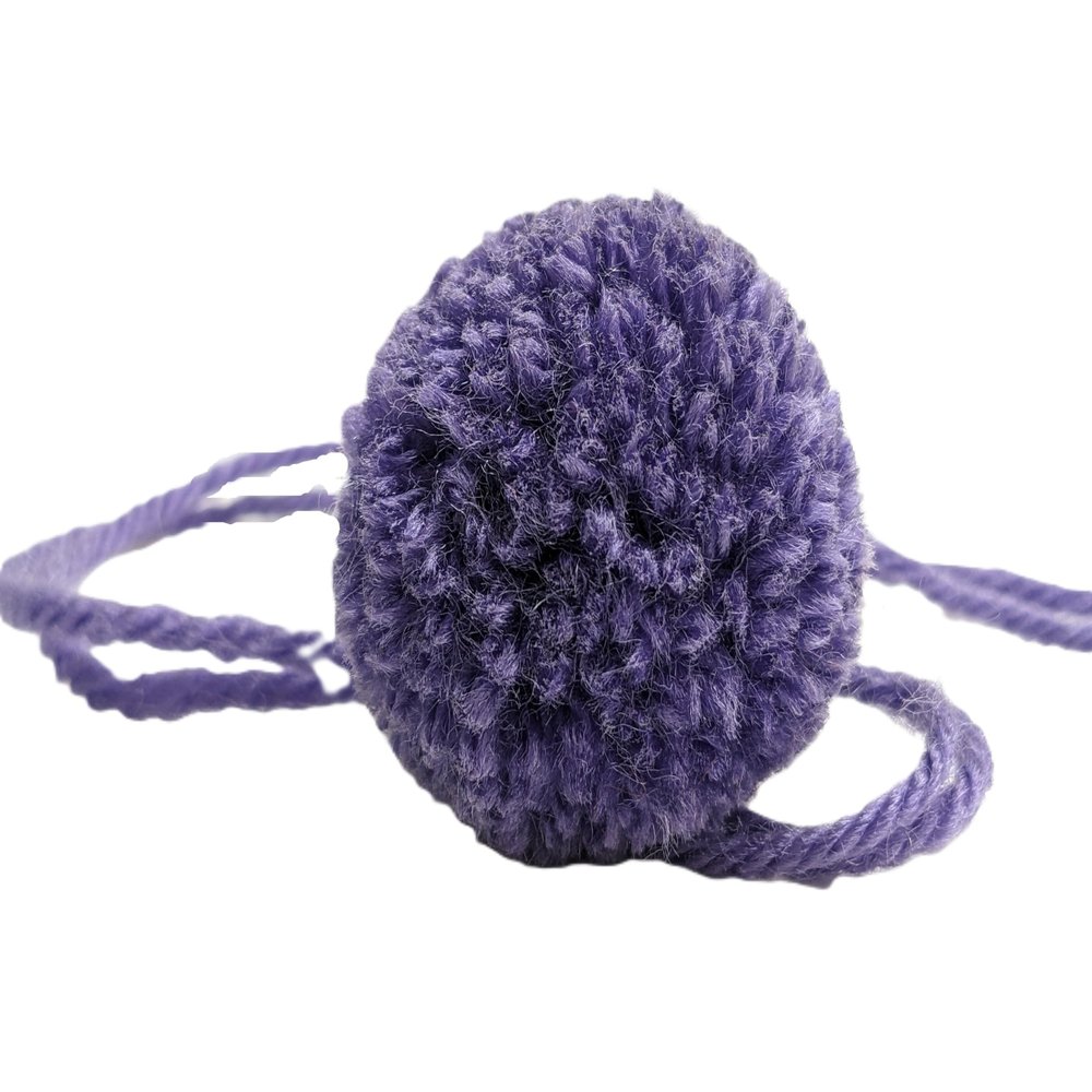 Set of 10 Yarn Pompoms Small 1.5 inch Pom Poms with Tails for Earrings and Crafts (Lavender)