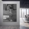 100% Hand Painted Black And White Large Knife Oil Painting Abstract On Canvas Modern Home Decor For Living Room 60x60 inches view 4