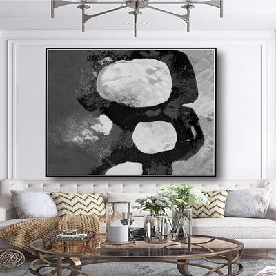100% Handmade Gray Abstract Thick Textured Oil Painting On Canvas Living Room Modern Home Decoration Mural Bedroom Wall Art 72" x 72"