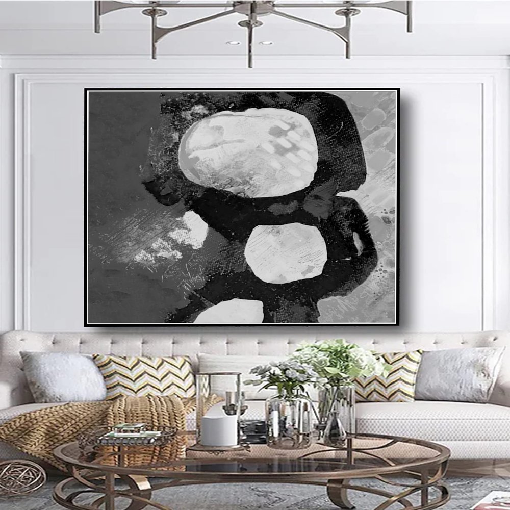 100% Handmade Gray Abstract Thick Textured Oil Painting On Canvas Living Room Modern Home Decoration Mural Bedroom Wall Art 72" x 72"