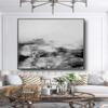 100% Hand Painted Black And White Large Knife Oil Painting Abstract On Canvas Modern Home Decor For Living Room 72x72 inch view 1