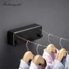 Collapsible Clothes Drying Rack Clothes Line Dryer Bathroom Accessories Drying Rack White/Black/Gold/Silver Clothesline Rack Laundry Dryer Double Layer Foldable Laundry Drying Rack ( Color : Black ) view 3